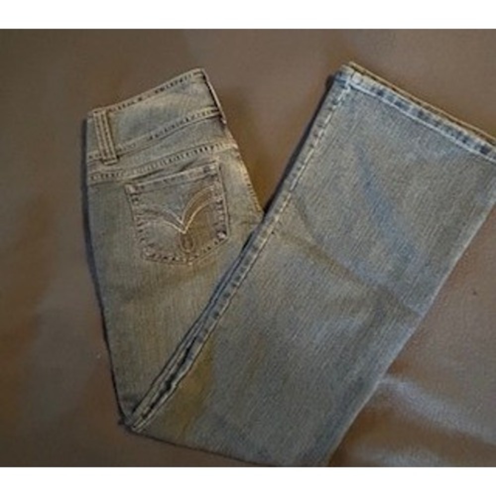 SO by SO Juniors‎ Jeans Blue Wash Denim Wide Leg Pockets Size 7